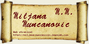Miljana Munćanović vizit kartica